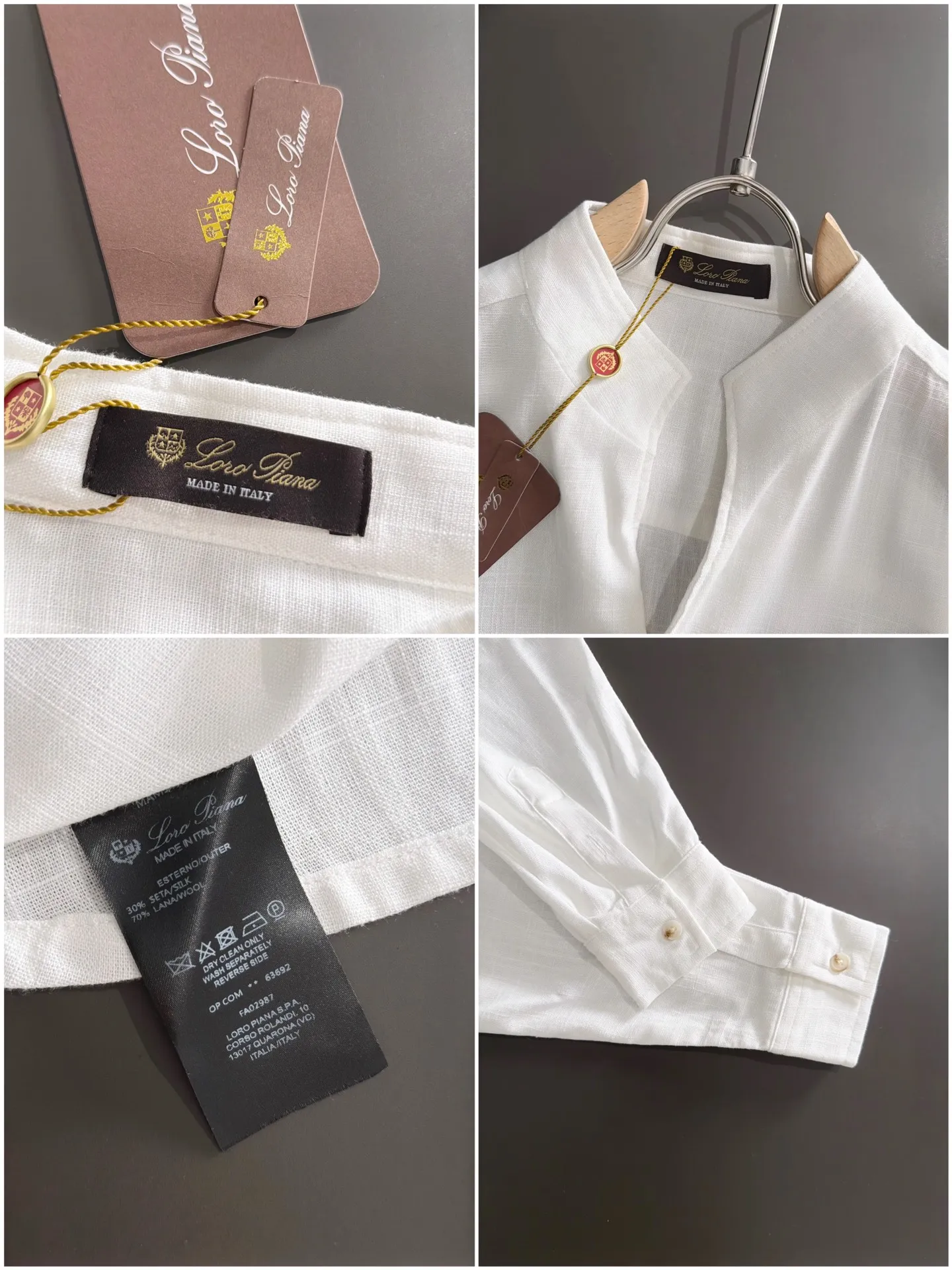 Next day shipment LP high quality Loro Piana 26ss autumn and winter New Arrival linen shirt set Made of one-on-one combed cotton yarn knitted linen fabrics, no pressure in and out of the counter Exclusive control of raw materials It feels substantial when weighed, and the upper body is more textured than ordinary T-shirts. This texture can cope with the weather easily and is suitable for both hot and cold! Loose fit design, looks noble. The only correct version is available Size: M to XXXL